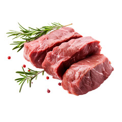 Wall Mural - Venison tenderloin meat isolated on a transparent background.