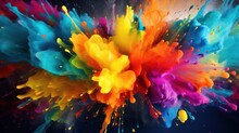 A Multicolored Paint Splatters Extravaganza, Vibrant Kaleidoscope, Colorful, Abstract, Color, Abstract Background.