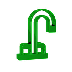 Poster - Green Water tap icon isolated on transparent background.