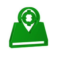 Poster - Green Hunt place icon isolated on transparent background. Navigation, pointer, location, map, gps, direction, place, compass, contact, search.