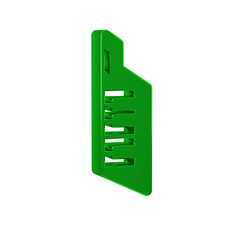 Green Keytar icon isolated on transparent background. Musical instrument.