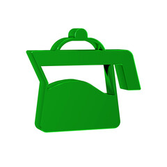 Poster - Green Teapot icon isolated on transparent background.