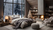 Scandinavian interior design of modern bedroom Christmas
