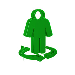 Poster - Green 3d modeling icon isolated on transparent background. Augmented reality or virtual reality.