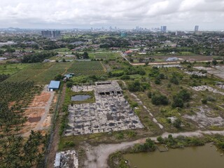 Ariel view country side and city