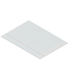 Canvas Print - 3D rendering illustration of a sheet of lined paper