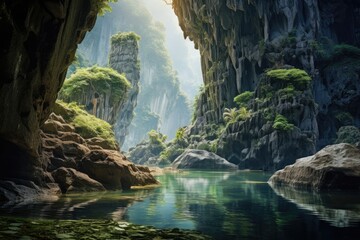  Magnificent karst landscape with caves