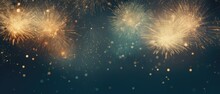 Bokeh Fireworks With Fireworks Background On Dark Sky Generative AI