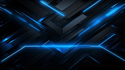 Poster - Black and blue abstract background for games. Technological background