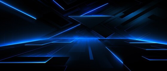 Poster - Black and blue abstract background for games. Technological background