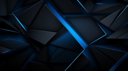 Poster - Black and blue abstract background for games. Technological background