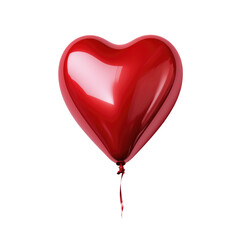 Wall Mural - red heart helium balloon. Birthday balloon flying for party and celebrations. Isolated on white background.