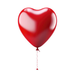 Wall Mural - red heart helium balloon. Birthday balloon flying for party and celebrations. Isolated on white background.