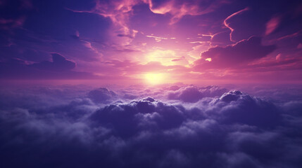 Wall Mural - deep purple magenta violet sky with clouds background
