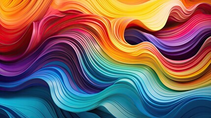 Multicolored liquid waves abstract background. Generative AI