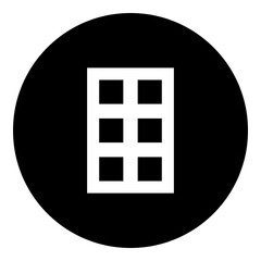 Poster - A office building symbol in the center. Isolated white symbol in black circle. Illustration on transparent background