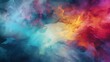 © Oleg - a vibrant and colorful nebula with smoke billowing out of it, creating a beautiful and captivating scene The colors of the nebula range from bright blues and purpl