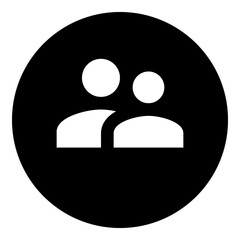 Poster - A group symbol in the center. Isolated white symbol in black circle. Illustration on transparent background