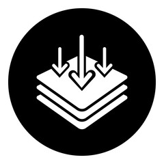 Poster - A absorbent symbol in the center. Isolated white symbol in black circle. Illustration on transparent background