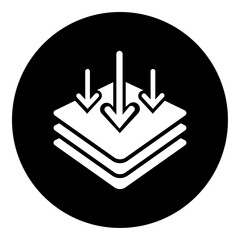 Poster - A absorbent symbol in the center. Isolated white symbol in black circle. Vector illustration on white background