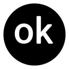 Poster - A ok symbol in the center. Isolated white symbol in black circle. Vector illustration on white background