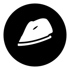 Poster - A iron symbol in the center. Isolated white symbol in black circle. Illustration on transparent background
