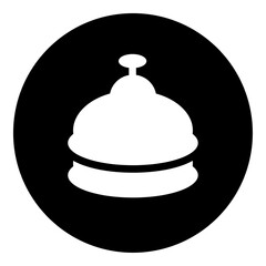 Poster - A reception bell symbol in the center. Isolated white symbol in black circle. Vector illustration on white background