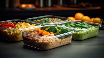 Sticker -  a close up of a tray of food with broccoli, carrots, cucumbers, and other vegetables.  generative ai