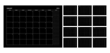 Calendar Planner Template For 2024 Year With Black Papers