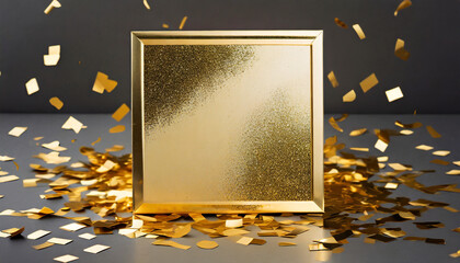 Poster - rectangle gold confetti