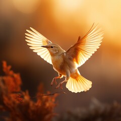 Wall Mural - A bird flying in the air with its wings spread out, AI