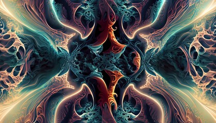 Poster - abstract colorful fractal patterned background