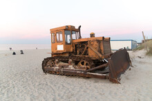 Bulldozer On The Beach