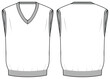Sleeveless Sweater vest design flat sketch Illustration, sweater with front and back view, winter wear for Men and women. for hiker, outerwear and workout in winter