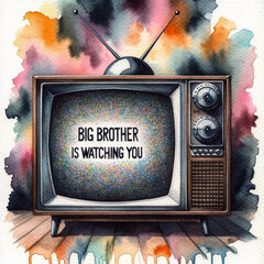 Wall Mural - Big Brother is Watching You - Orwellian AI-Generated Image