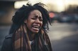 black woman crying 