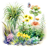Namalowany ogród kwiatowy ilustracja