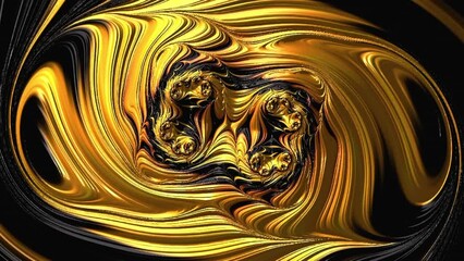 Wall Mural - luxury gold metalic liquid color flow on black marble texture. modern loop able background animation