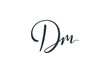 Dm initial signature logo. Handwriting logo template vector