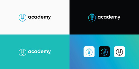 education logo design. academy logo vector modern