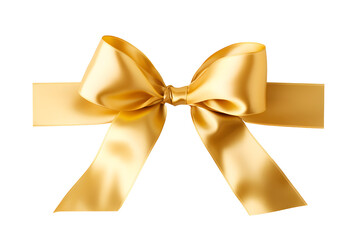 festive golden tied christmas silk ribbon isolated on transparent or white background