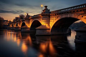 Canvas Print - bridge over the river