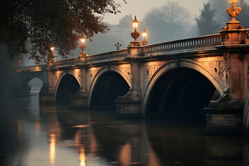 Canvas Print - bridge over the river