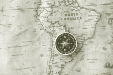  black and white photo of round compass