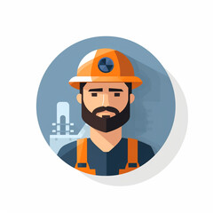 An engineer flat icon in a white background