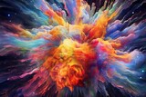 Vibrant explosion of colors in a galaxy-like brain. Delightful creativity and mind-blowing concept. Generative AI