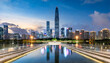 city square and skyline with modern buildings in shenzhen at night guangdong province china