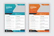 Modern corporate business flyer template design set with 2 color variation. Marketing, business proposal, promotion flyer. Vector illustration