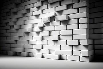 Sticker - Abstract white brick wall background