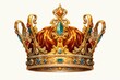 Illustration of regal golden king's crown. Generative AI